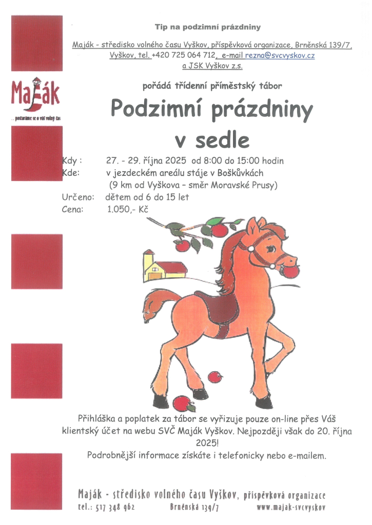 PT Podzimní prázdniny v sedle